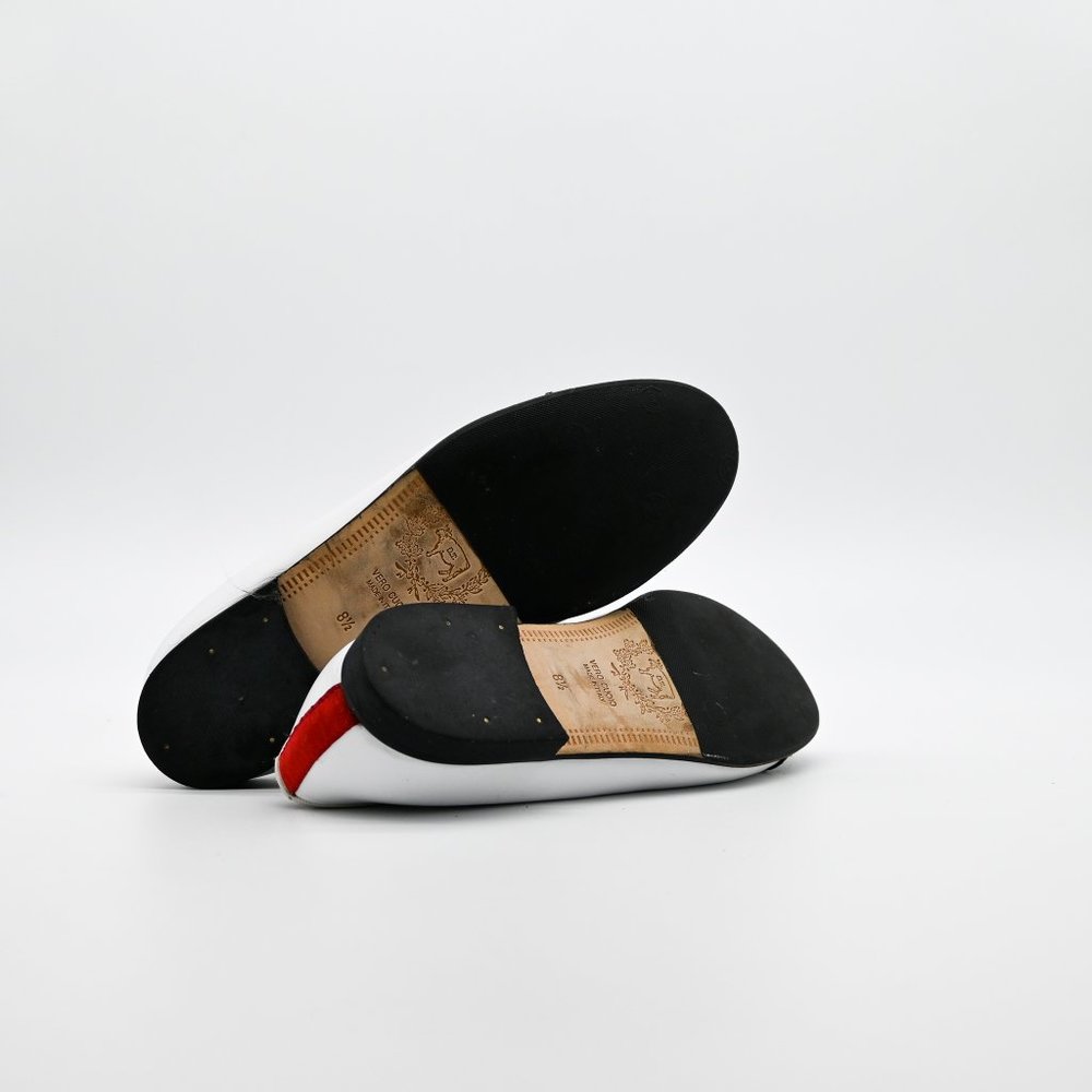 DEL TORO Women's Toe Cap Leather Flats Black White - Picture 6 of 6